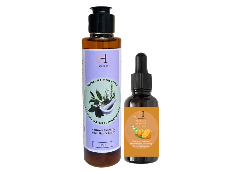 Herbal Hair Oil+ Aloe Vera & Orange Extract Fcae Serum